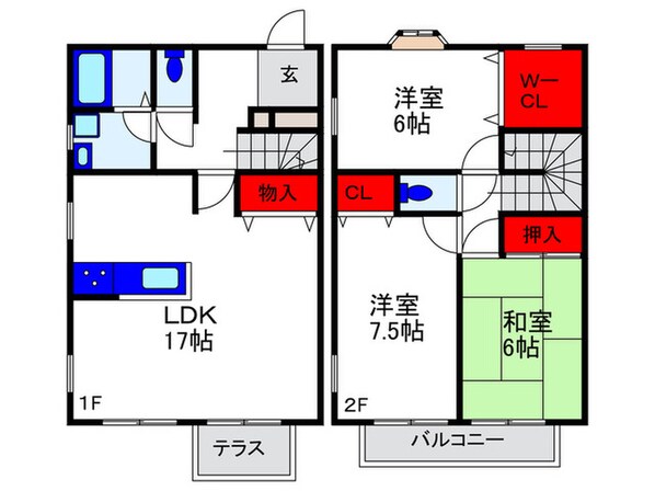 丸川タウンハウスAの物件間取画像